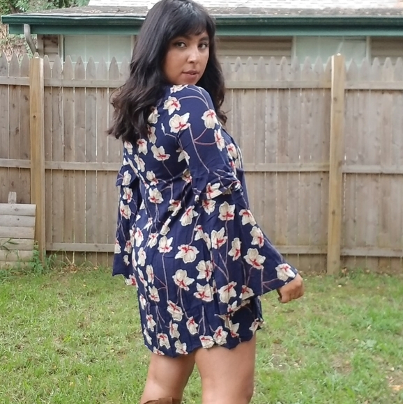 HE LOVES ME NAVY FLORAL MINI SHIFT DRESS - Picture 11 of 12